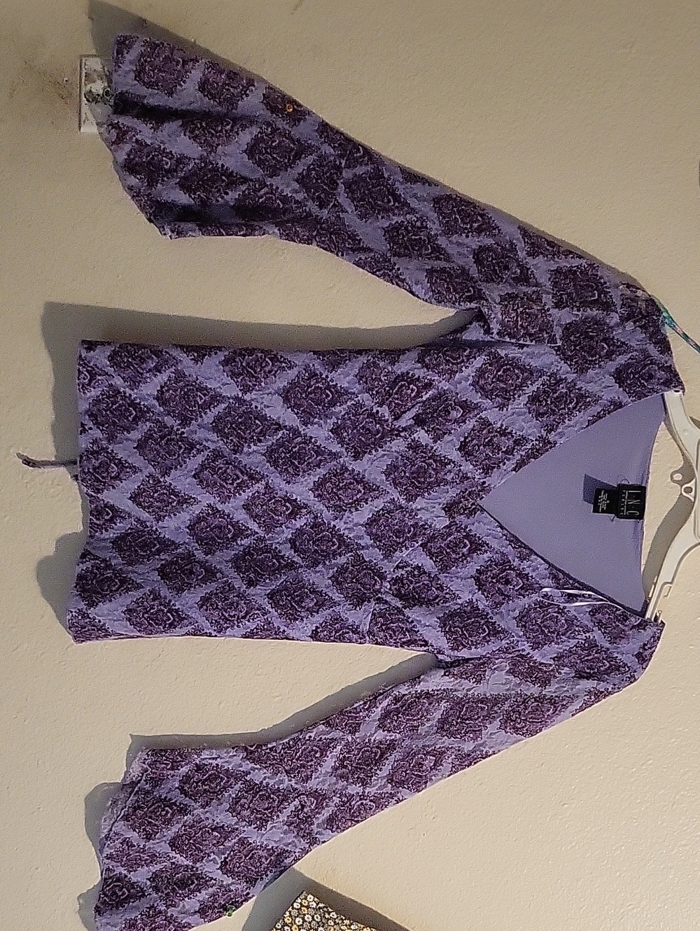 INC International Concepts Lavender & Deep Purple V-Neck Sweater